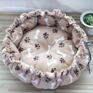 Pet Dog Bed Super Soft Cat Bed Cushion Long Plush Round Kennel Thicken Comfortable Sleeping Bed Warm Soft Plush Round Cozy Nest Comfortable Sleeping Mat