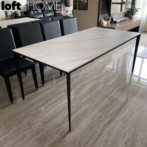 Loft Home Minimalist Sintered Stone Dining Table LONG ISLAND BLACK