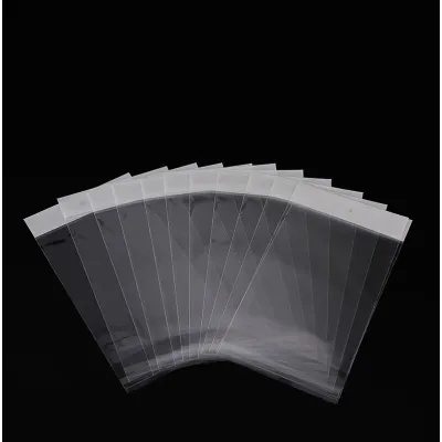 (100pcs per pack) Self Adhesive Clear White Transparent Card Header OPP Plastic Packing Bag buku Tudung Baju Kurung