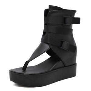 2023 Summer Wedge Comfortable Sandals Platform Height Increasing Insole Flip-Toe High-Top Roman Sandals Fashion Statement Sandals Women ㏇L0529