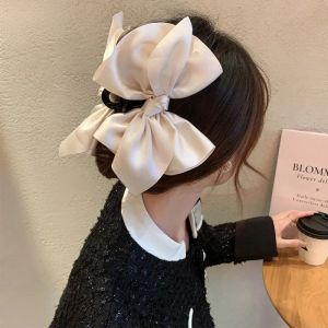 2026 Hot Sale [ Shipped from China ] Black satin large bow hair clip for women stylish and elegant new high-end design suitable for thick hair large size shark clip for the back of the head B3