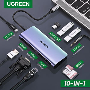 UGREEN 10-in-1 Full Function USB C Hub: Multi-Device Compatibility & 100W PD Charging