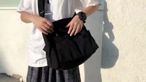 Crossbody bag female literary youth shoulder bag INS large capacity tooling canvas bag college backpack