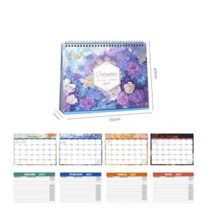 FEELINGS Daily Study 2027 Flower Desk Calendar Foldable Jan. 2027 - Dec. 2027 Record Calendar Elegant English Calendar Home