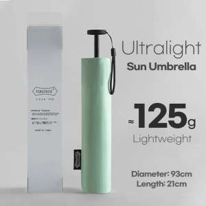 LORDWEY & Parachase Ultra-light Folding Umbrella 111g Only Anti UV Travel Light Sun Umbrella Windproof Carbon Fiber Portable Parasol 6K