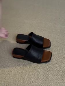 [Free Shipping] WomenS Wedge-Heeled Slip-On Sandals 2026 Summer Collection Simple And Retro Design With A Square Toe Comfortable To Wear And Suitable For Outdoor Use