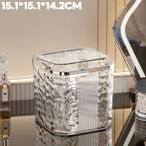 【Max_feel】ถังขยะตั้งโต๊ะ หรูหราและทันสมัย กล่องใส่ของ โปร่งแสง พร้อมฝาปิด สําหรับหอพัก สํานักงาน