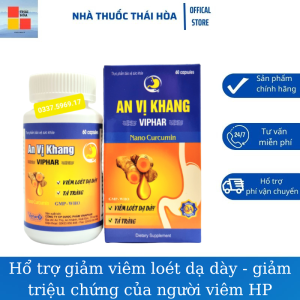 AN VỊ KHANG - HỔ TRỢ VIÊM LOÉT DẠ DÀY TÁ TRÀNG - GIẢM ĐAU RÁT THƯỢNG VỊ - TRÀO NGƯỢC DẠ DÀY - HỘP 60 VIÊN