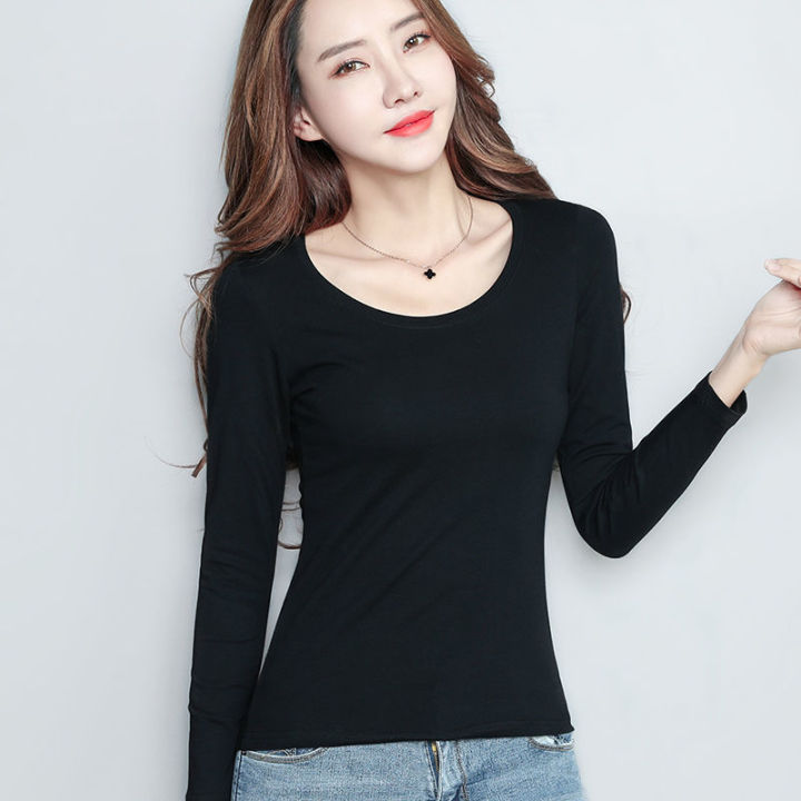 Women's Black Long Sleeve Top - Slim Fit