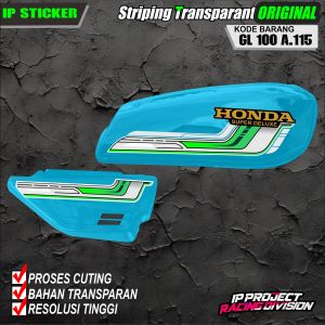 186000(COD) STIKER STRIPING ORIGINAL MOTOR HONDA GL 100 VARIASI DESAIN RACING HOLOGRAM DAN TRANSPARAN