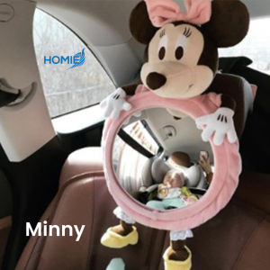 【Baby Car Seat Rear Mirror】Wide View Plush Toy Safety Worry-free Cars Mirror
