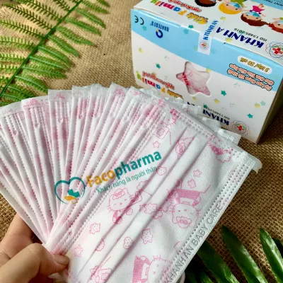 Khẩu trang cho bé y tế trẻ em Khánh An hộp 50 cái đủ màu