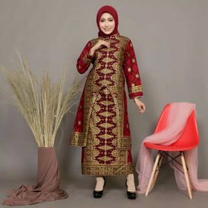 Kebaya Modern DIANDRA SET KURUNG JUPRI Setelan Atasan Tunik & Rok Span Motif Songket Palembang Printing Wanita PREMIUM (BUKAN TENUN)