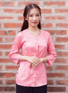 [HCM]Đồ Lam Đi Chùa Nữ - Bộ Đi Lễ Chùa Đẹp Cao Cấp Trang Nhã Bà Ba Lụa Gấm 2021 Dành Cho Phật Tử AL010