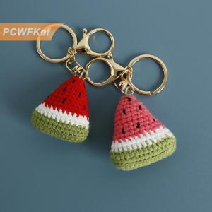 【PCWFKef】 กระเป๋าแขวนพวงกุญแจรูปการ์ตูนแตงโมสานด้วยมือใส่ของตกแต่งกระเป๋าพวงกุญแจรถกระเป๋าอุปกรณ์ตกแต่งของขวัญ