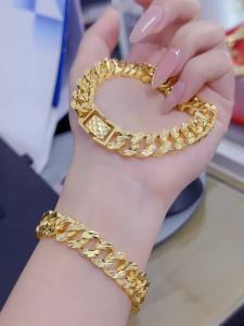 {loại1} Lắc xích lật bản nhỏ chạm máy dày mạ vàng bền màu Kami trang sức sỉ LL23