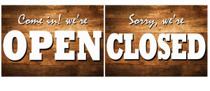 OPEN CLOSED DOOR SIGNAGE