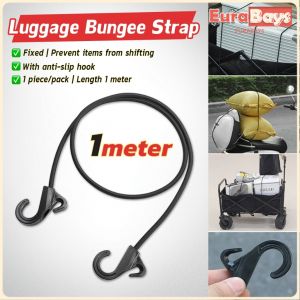 E.B. Elastic Rubber Rope with Hooks for Luggage Straps Binding Rope for Packing Luggage 1Pcs