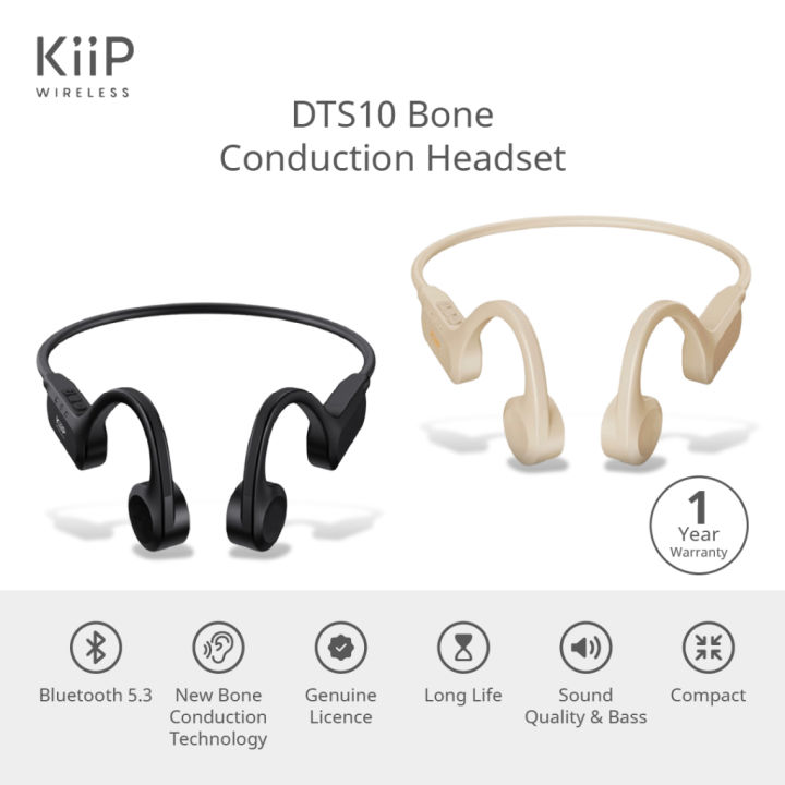 KIIP WIRELESS DTS10 BLUETOOTH HEADPHONE BONE CONDUCTION HEADSET