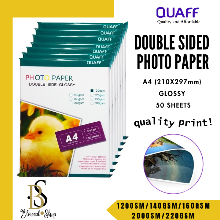 DOUBLE SIDED GLOSSY PHOTO PAPER/A4 SIZE QUAFF Lazada PH