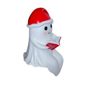 ZENGD Warm Glow Ghost Reading Lamp Button Cells Battery Operated Illuminated Christmas Ghost Light Spooky Desk Ornament Durable Resin Cute Spooky Nightlight Bookshelf