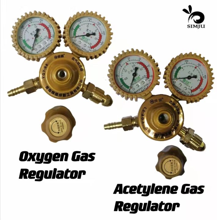 Oxygen / Acetylene Gas Regulator Reducer Dual Gauge for Welding Lazada