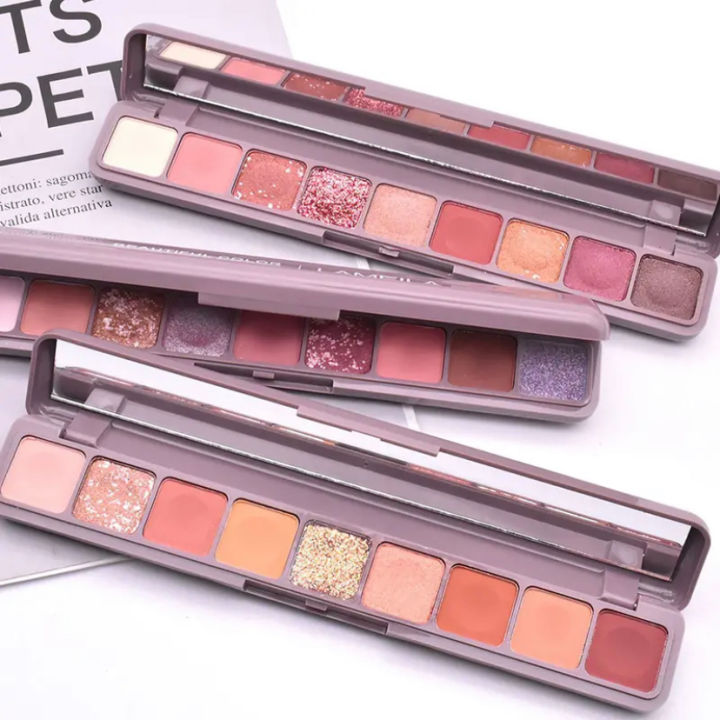 LAMEILA Korea Style 9 Color Waterproof Keyboard Matte/Glitter Eye ...