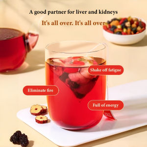 Kidney-Nourishing Tea Red Date Goji Berry Mulberry And Ginseng Tea Six Treasure Tea  Health Tea 红枣枸杞桑葚人参茶