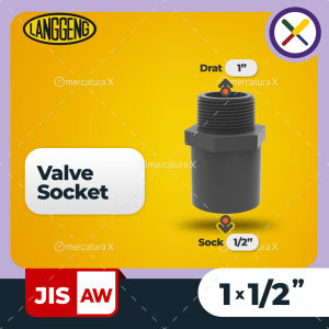 Langgeng Valve Socket JIS-AW 1x1/2" - Fitting PVC