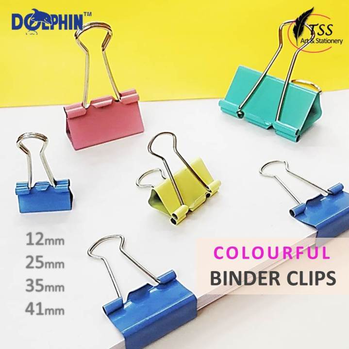 DOLPHIN Binder Clips Set Nickel Metal Clips Book Paper Clips