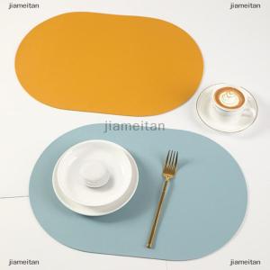 [COD] jiameitan ที่รองจานหนังทรงรีกันน้ำมันกันความร้อนสำหรับตกแต่งบ้านโต๊ะรับประทานอาหารในครัว