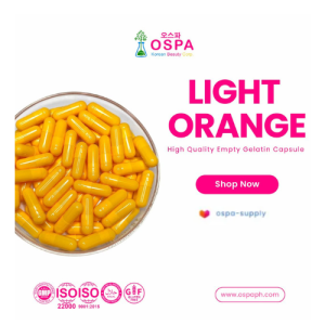 1000pcs Size 0 Light Orange Color OSPA High Quality Empty Gelatin Capsule