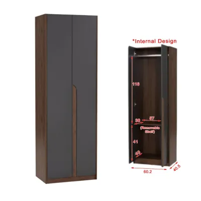 Living Mall Wrilie CARB-P2 Certified Board Scratch Resistant Wardrobe 2/3 Doors With Drawers