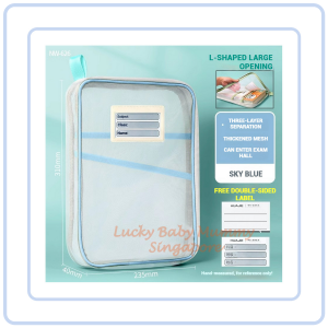【COZYCASA】Large L-Shaped Transparent Mesh Book Pouch Subject Sorting Bag Student Stationery Organizer
