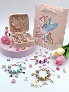 Jewerly Making Kit Charm celet Necklaces Present Alloy Beads Set DIY Child celet