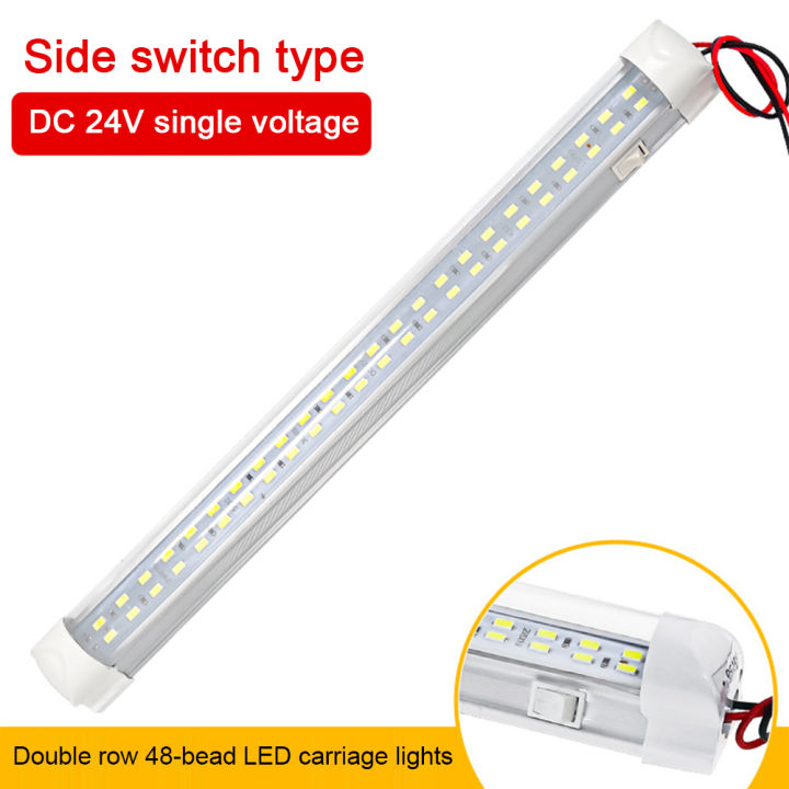 HK 12V/24V LED 48LED Car Interior Light Lamp Strip Bar On/Off Switch ...