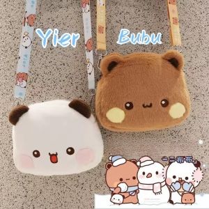 Cute Yier Panda Bear Bubu Dudu Plush Doll Messenger Bag Kawaii Plush Shoulder Bag Couple Valentines Day Gift