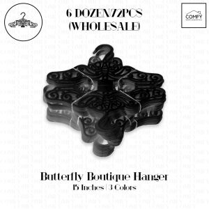 (Wholesale) 6 Dozen (72pcs) Butterfly Hanger 15 Inches Clothes Store Flower Boutique Blossom SAHARA