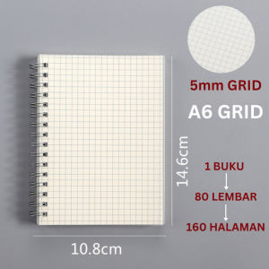 (80 Lembar) Buku Tulis Spiral Notebook Catatan B5/A5/A6 Cover Transparan STY7015