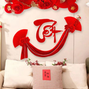 Set Quạt Trang Trí Tết Rực Rỡ SET01 Kèm Phụ Kiện Decor Chào Mừng Năm Mới TTNTSS063