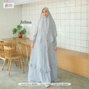 Busana Muslim wanita/ Baju muslimah/ Gamis Crinkle Premium Zelina Size S sd XL By Azkia hijab