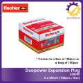 FISCHER DUOPOWER Expansion Wall Plug with Screw Set, 18PCS/ BOX, 5x25MM, Easy installation for home uses, 534996. 