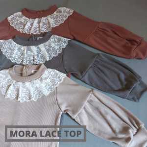 Kaos Mora Lace Abelle untuk Anak Perempuan 1 - 6 tahun