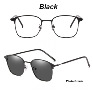 แว่นตาหญิงเลนส์ออโต้ โค๊ดออกแดดเปลี่ยนสีโลหะแฟชั่นแว่นตา ชายป้องกันแสงสีน้ำเงิน