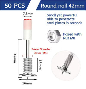 Free 50 Nails+Bag High Quality Manual Steel NailsGun (Free 50 Nails) Concrete Rivet Tool Steel RivetGun Tufting Wall Wire Puncher