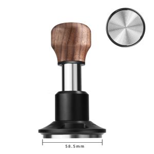 CRUSHES 58.5mm 53mm 51mm Espresso Tamper Stainless Steel Ripple Base Coffee Impact Tamper Constant Pressure Spring Loaded Coffee Tamper