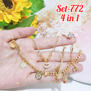 SET PERHIASAN WANITA MOTIF BATU WARNA AKSESORIS ANTI ALERGI/SET-767/SET-772