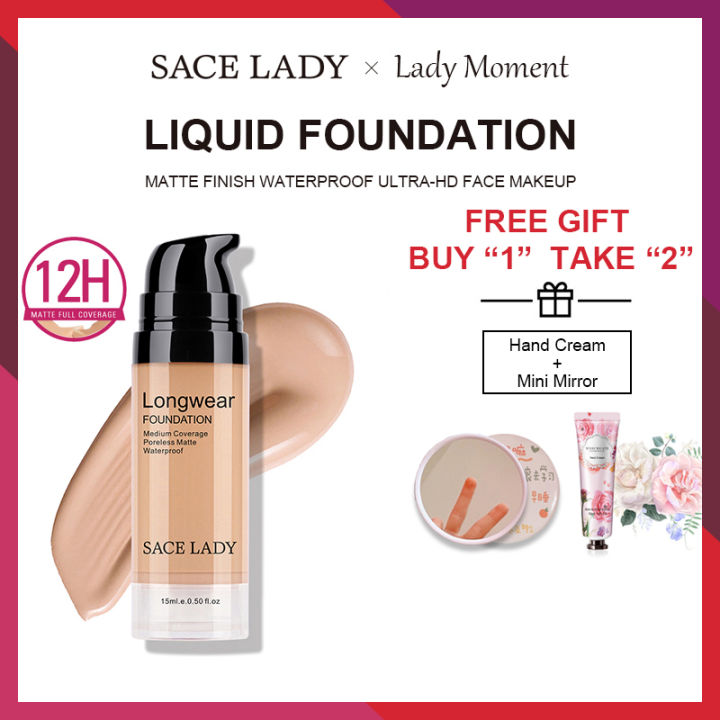 SACE LADY Liquid Foundation Matte Poreless Finish Waterproof Ultra-HD Medium  Coverage Face Makeup