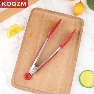 [COD] KOQZM KITCHEN 1Pc 7inch Stainless Steel Food Clip BBQ Grill Steak Food Clip Non-slip Handle Bread Tong Party Kitchen Cooking Accessories