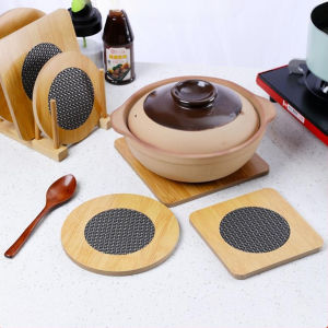 Kitchen Table Mat Heat Resistant Wooden Placemat Washable Drink Cup Coasters Kitchen Pot Pad Non-slip Dish Placemat